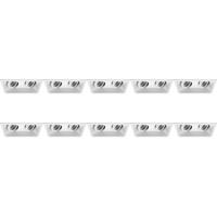 Kantelbare Dubbele Inbouwspot GU10 Set - 10 Stuks - Wit Aluminium - 185x93mm
