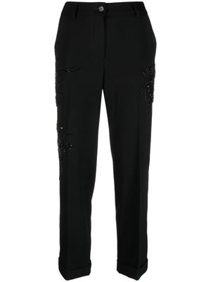 P.A.R.O.S.H. pantalon brodés à coupe courte - Noir