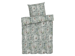 LIVARNO home Edel-renforcé-beddengoed, 140 x 200 cm (let op: LV OSNL) (Bloemen groot/groen)