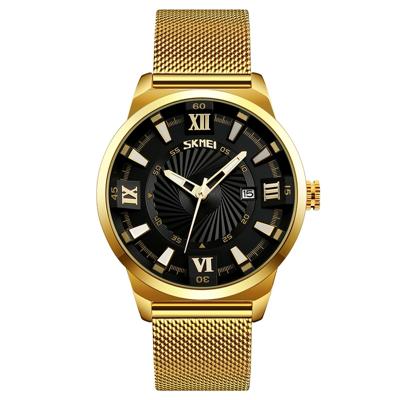 SKMEI 9166 mode mannen Business Watch 30m waterdicht metalen Quartz Wristwatch(Black)