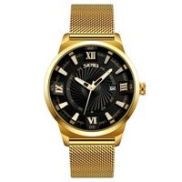 SKMEI 9166 mode mannen Business Watch 30m waterdicht metalen Quartz Wristwatch(Black)