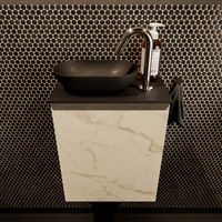 Mondiaz Fowy toiletmeubel 40cm Carrara met blad en waskom urban links 1 kraangat