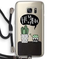 Hey you cactus: Samsung Galaxy S7 Transparant Hoesje met koord