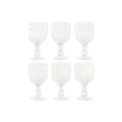 Set van bekers Home ESPRIT Transparant Kristal 270 ml (6 Stuks)