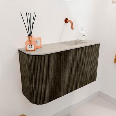 Toiletmeubel Mondiaz Joya Dlux | 71.6 cm | Meubelkleur Shadow | Faye wastafel Opalo Wasbak Rechts | Zonder kraangat(en)