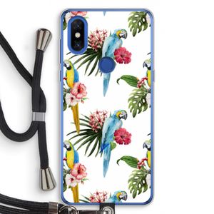 Kleurrijke papegaaien: Xiaomi Mi Mix 3 Transparant Hoesje met koord