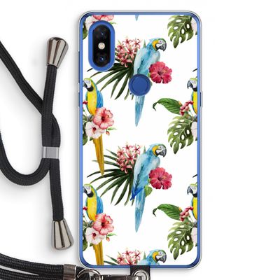 Kleurrijke papegaaien: Xiaomi Mi Mix 3 Transparant Hoesje met koord