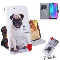 Mopshond patroon gekleurde tekening horizontale Flip lederen case voor Huawei Honor quater met houder & card slots & portemonnee