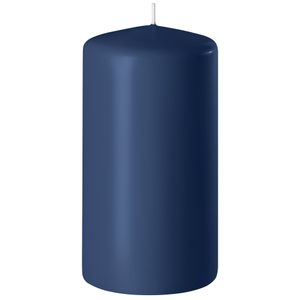 1x Donkerblauwe cilinderkaars/stompkaars 6 x 12 cm 45 branduren