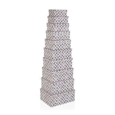 Set van opstapelbare opbergboxen Versa Petprint Karton 10 Onderdelen