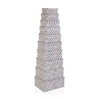 Set van opstapelbare opbergboxen Versa Petprint Karton 10 Onderdelen