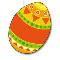 Paaseieren decoratie - oranje mix - 20 cm - Paasversiering / Paasdecoratie - karton