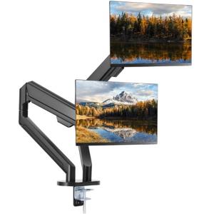 VEVOR monitorbeugel draagarm voor 2 monitoren 330-889 mm, in hoogte verstelbare tafelbeugel, 75 x 75 mm en 100 x 100 mm VESA-patroon monitorbeugel 360 graden rotatie kantelbaar, zwart