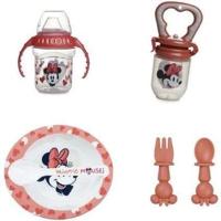 THERMOBABY MINNIE Maaltijdpakket 1e leeftijd - 1 knabbelschaar + 1 kom + 1 kopje met handvat + 2 lepels