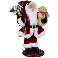 Kerstman pop Sander - H45 cm - rood - staand - op poot - kerst beeld - figuur - thumbnail