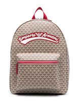 Emporio Armani Kids sac à dos à imprimé monogrammé - Marron