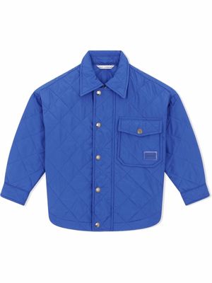 Dolce & Gabbana Kids veste matelassée à poche poitrine - Bleu