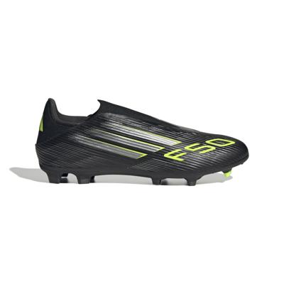 adidas F50 League Veterloze Gras / Kunstgras Voetbalschoenen (MG) Zwart Zilver Neongeel