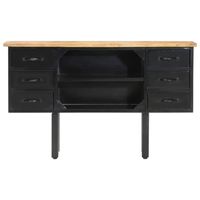 The Living Store Industrieel Houten Dressoir - 110 x 30 x 65 cm - Massief ruw mangohout en staal - thumbnail