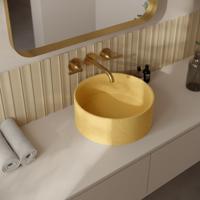 Betonnen Vrijstaande Wastafel Rond Ideavit Idea.Deep-D10 39x15cm Okergeel