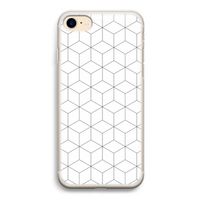 Zwart-witte kubussen: iPhone 7 Transparant Hoesje