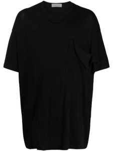 Yohji Yamamoto t-shirt en coton à col rond - Noir