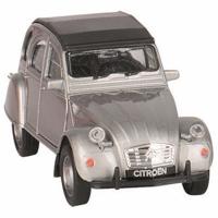 Modelauto Citroen 2CV - zilver - dicht - schaal 1:36 - schaalmodel auto