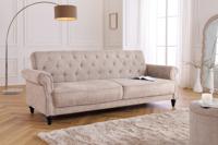 Chesterfield 3-zitsbank MAISON BELLE AFFAIRE 220cm greige bouclé met slaapfunctie - 44236
