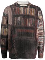 sacai pull en maille épaisse - Marron