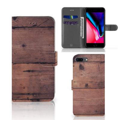 Apple iPhone 7 Plus | 8 Plus | Book Style Case | Old Wood
