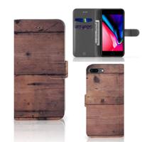 Apple iPhone 7 Plus | 8 Plus | Book Style Case | Old Wood