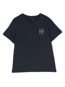 Fay Kids t-shirt en coton à logo imprimé - Bleu