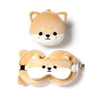 Ty Relaxeazzz pluche shiba inu rond reiskussen & slaapmask