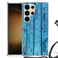 Samsung Galaxy S24 Ultra Stevig Telefoonhoesje Wood Blue - thumbnail