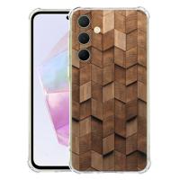 Samsung Galaxy A56 Hoesje - Wooden Cubes TPU Antishock