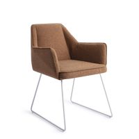 Jesper Home Eetkamerstoel 'Tome' Slide White, kleur Cinnamon Bun