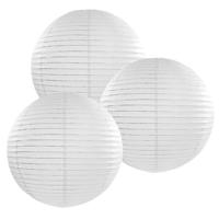 Luxe bol feest lampion - 5x - wit - dia 35 cm - papier