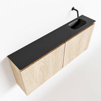 Toiletmeubel Mondiaz Ture | 120 cm | Meubelkleur Washed oak | Eden wastafel Urban Rechts | Zonder kraangat