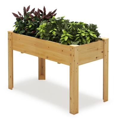 Houten Verhoogde Tuinbedden Plantenbak met Drainagegaten Groentebed Plantenbed Rechthoekig 120 x 60 x 82 cm Natuur