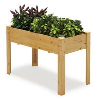 Houten Verhoogde Tuinbedden Plantenbak met Drainagegaten Groentebed Plantenbed Rechthoekig 120 x 60 x 82 cm Natuur