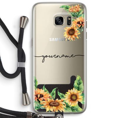 Zonnebloemen: Samsung Galaxy S7 Edge Transparant Hoesje met koord