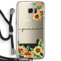 Zonnebloemen: Samsung Galaxy S7 Edge Transparant Hoesje met koord