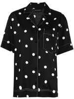 Lee Mathews chemise Olive SS à pois - Noir