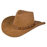 Boland Carnaval verkleed Cowboy hoed Paco - bruin - voor volwassenen - Western/explorer thema   -
