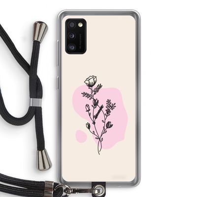 Roses are red: Samsung Galaxy A41 Transparant Hoesje met koord