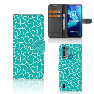 Motorola G8 Power Lite Hoesje Cracks Blue