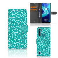 Motorola G8 Power Lite Hoesje Cracks Blue