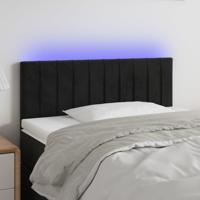 Hoofdbord LED 90x5x78/88 cm fluweel zwart