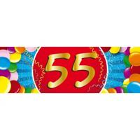 55 jaar leeftijd sticker - 19 x 6 cm - verjaardag - jubileum - versiering