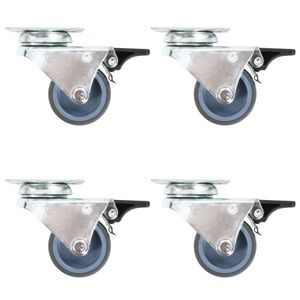 VidaXL Zwenkwielen dubbel met dubbele remmen 4 st 50 mm